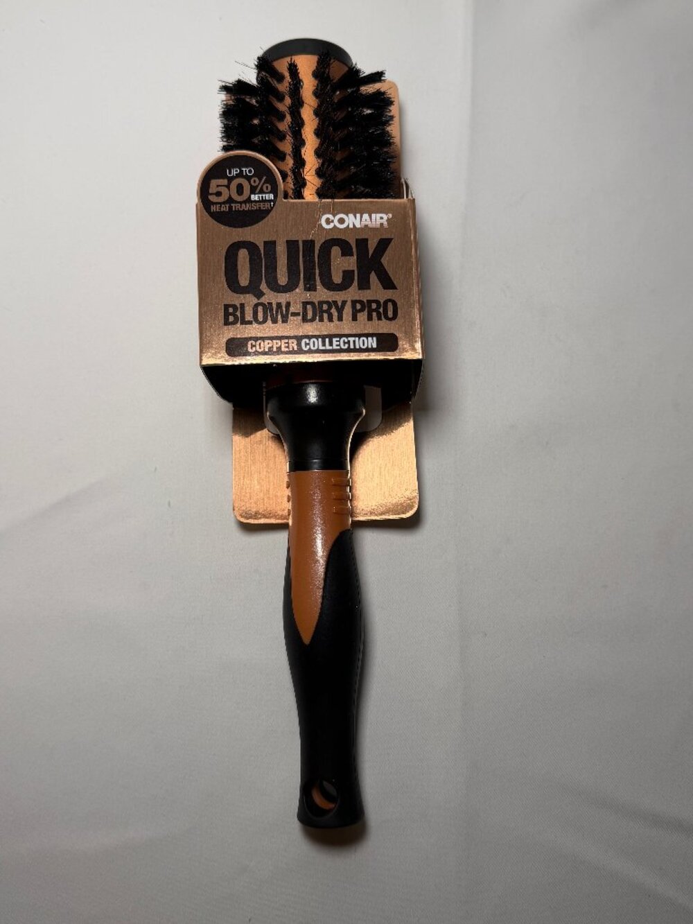 Conair Quick Blow-Dry Pro Copper Collection Hairbrush 86289T23 Boar Bristles NIP